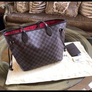 Louis Vuitton MM Brown Damier Ebene Canvas Tote